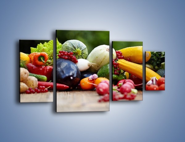 Obraz na płótnie – Warzywa na ogrodowym stole – czteroczęściowy JN483W4