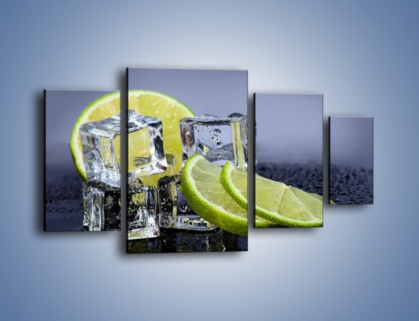 Obraz na płótnie – Plastry limonki o zmroku – czteroczęściowy JN496W4