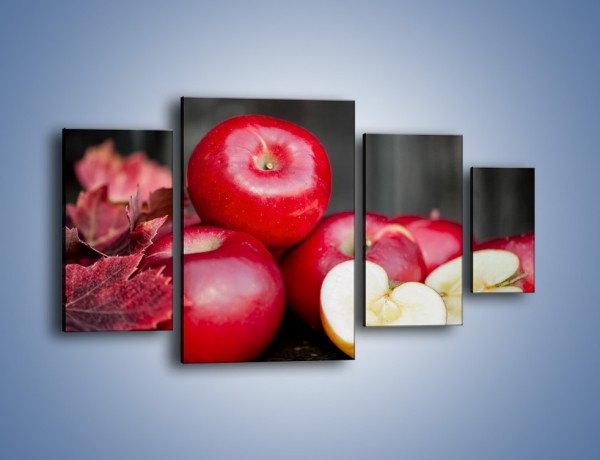 Obraz na płótnie – Czerwone jabłka późną jesienią – czteroczęściowy JN619W4