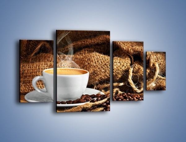 Obraz na płótnie – Upity łyk kawy – czteroczęściowy JN637W4