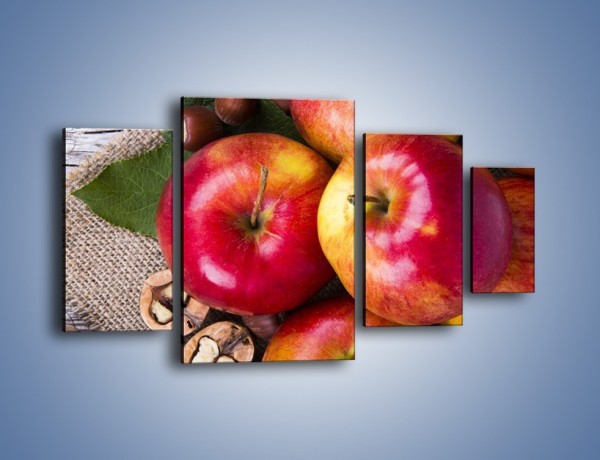 Obraz na płótnie – Jabłka z orzechami – czteroczęściowy JN669W4