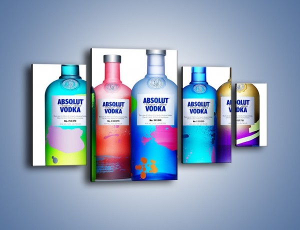 Obraz na płótnie – Kolorowe butelki absolut – czteroczęściowy JN749W4