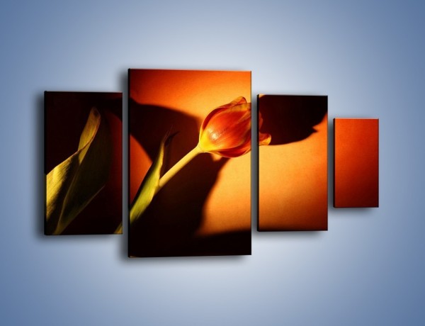 Obraz na płótnie – Tulipan w cieniu – czteroczęściowy K064W4