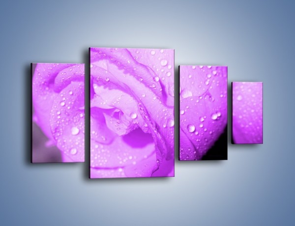 Obraz na płótnie – Jasno fioletowe skropione płatki – czteroczęściowy K1020W4