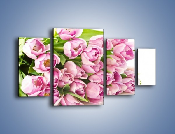 Obraz na płótnie – Ścięte tulipany w bieli – czteroczęściowy K110W4