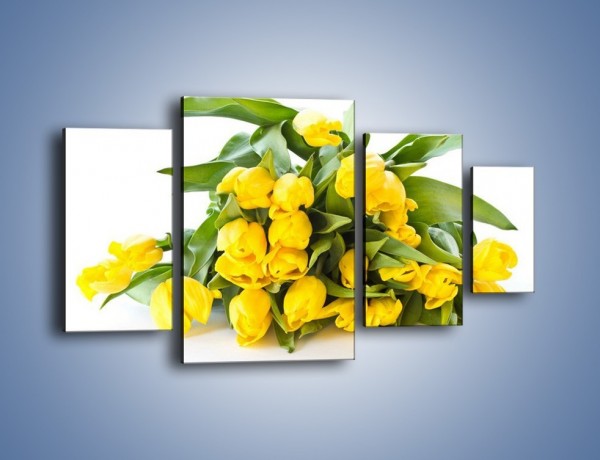 Obraz na płótnie – Piramida żółtych tulipanów – czteroczęściowy K111W4