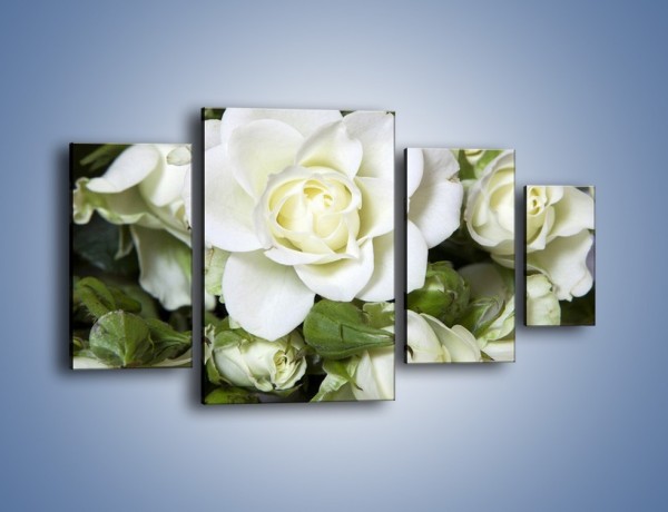 Obraz na płótnie – Białe róże na stole – czteroczęściowy K131W4