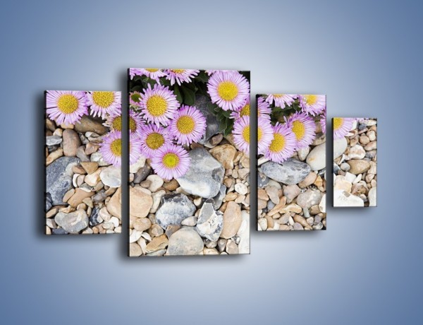 Obraz na płótnie – Kolorowe kamienie czy małe kwiatuszki – czteroczęściowy K146W4