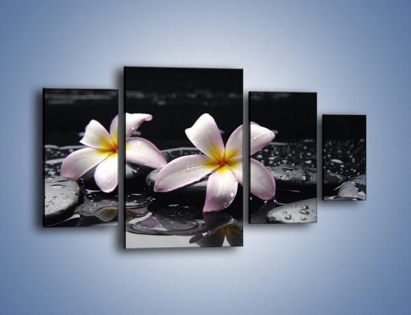 Obraz na płótnie – Delikatne kwiaty w kąpieli wodnej – czteroczęściowy K157W4