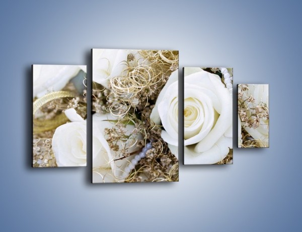 Obraz na płótnie – Perły wśród kwiatów – czteroczęściowy K184W4