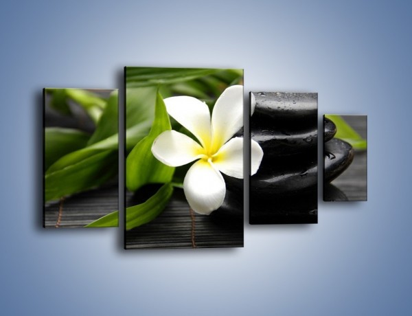 Obraz na płótnie – Kwiat na bambusowej macie – czteroczęściowy K267W4