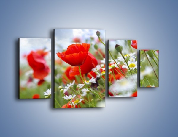 Obraz na płótnie – Polana pełna kwiatów – czteroczęściowy K371W4