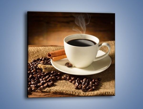Obraz na płótnie – Kawa w białej filiżance – jednoczęściowy kwadratowy JN406