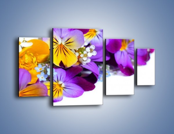 Obraz na płótnie – Ciepłe kolory w kwiatach – czteroczęściowy K442W4