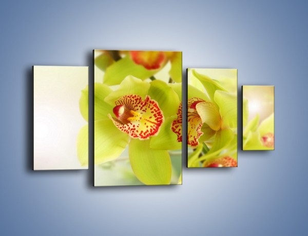 Obraz na płótnie – Limonkowy kwiat – czteroczęściowy K447W4