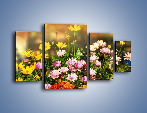 Obraz na płótnie – Polne kwiaty z uśmiechem – czteroczęściowy K456W4