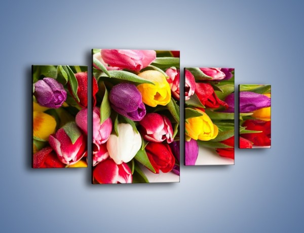 Obraz na płótnie – Spokój i luz zachowany w tulipanach – czteroczęściowy K538W4