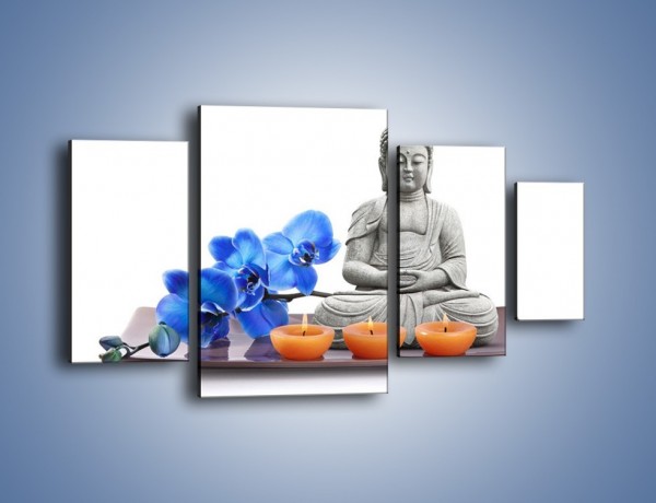 Obraz na płótnie – Budda i kwiat – czteroczęściowy K593W4