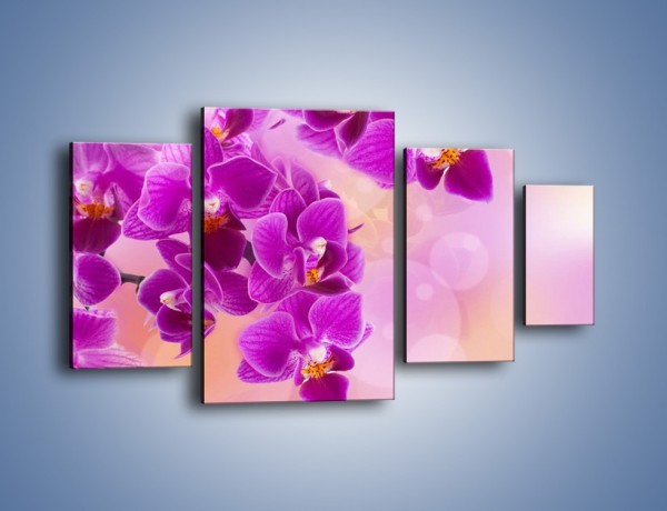 Obraz na płótnie – Spadające fioletowe kwiaty – czteroczęściowy K614W4
