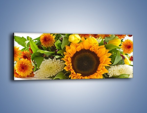 Obraz na płótnie – Łąka bukiet słoneczniki – jednoczęściowy panoramiczny K311
