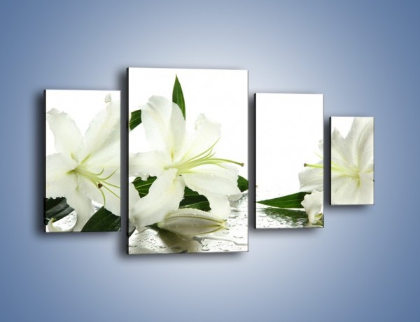 Obraz na płótnie – Czysta biel kwiatów – czteroczęściowy K633W4