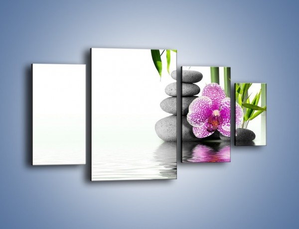 Obraz na płótnie – Woda fale i kwiat – czteroczęściowy K652W4