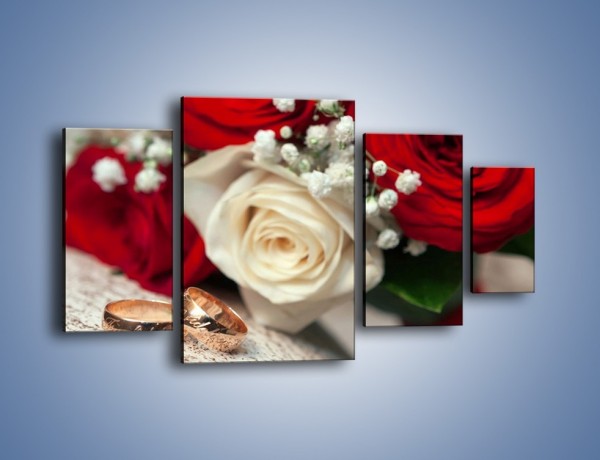 Obraz na płótnie – Małżeństwo przysięga i róże – czteroczęściowy K681W4