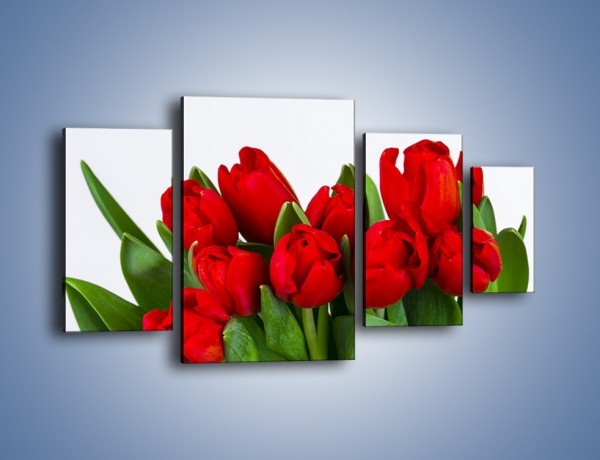 Obraz na płótnie – Tulipany na dzień kobiet – czteroczęściowy K740W4