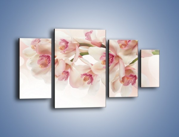 Obraz na płótnie – Szlachetne różowe storczyki – czteroczęściowy K756W4