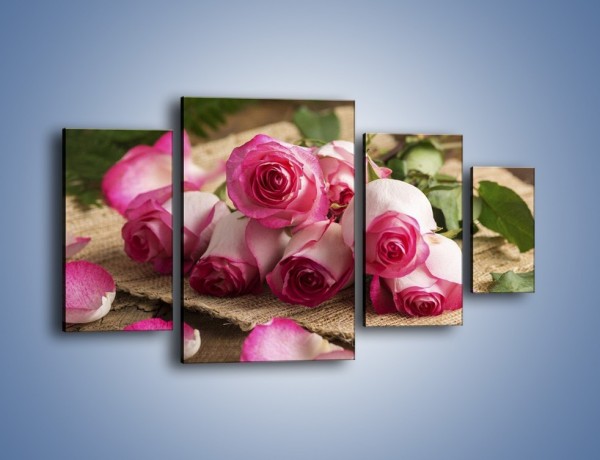Obraz na płótnie – Zapomniane chwile wśród róż – czteroczęściowy K838W4