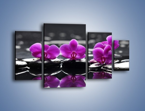 Obraz na płótnie – Wodny szereg kwiatowy – czteroczęściowy K905W4