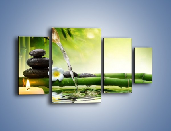 Obraz na płótnie – Bambus i źródło wody – czteroczęściowy K930W4