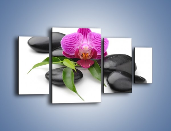 Obraz na płótnie – Kwiat i jego liście – czteroczęściowy K941W4