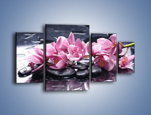 Obraz na płótnie – Rzucone kwiaty na wodę – czteroczęściowy K997W4