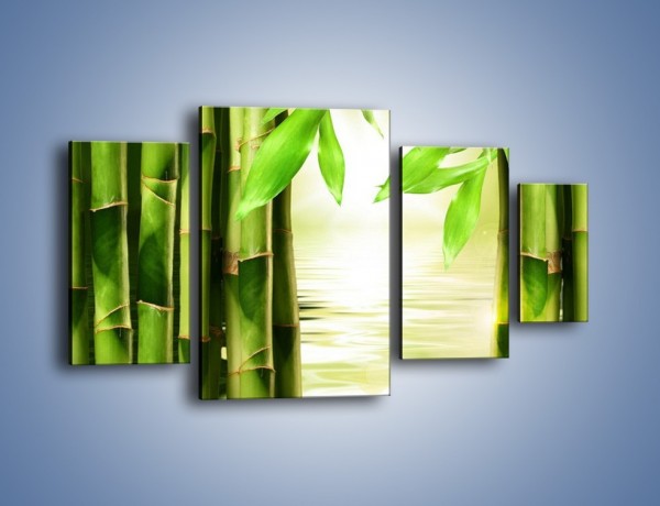 Obraz na płótnie – Bambusowe liście i łodygi – czteroczęściowy KN027W4