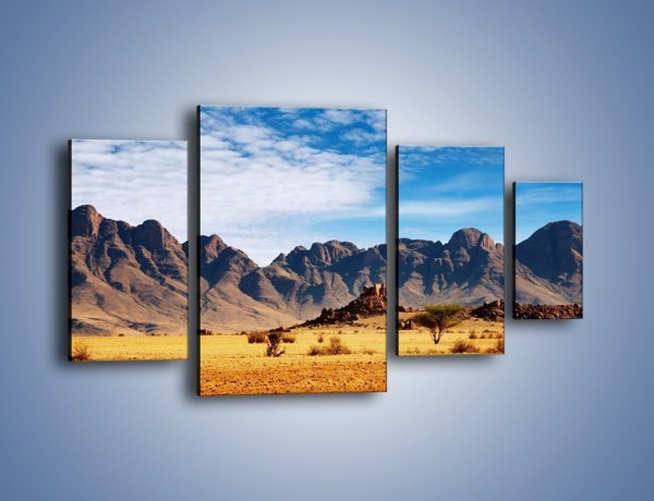 Obraz na płótnie – Góry w pustynnym krajobrazie – czteroczęściowy KN030W4