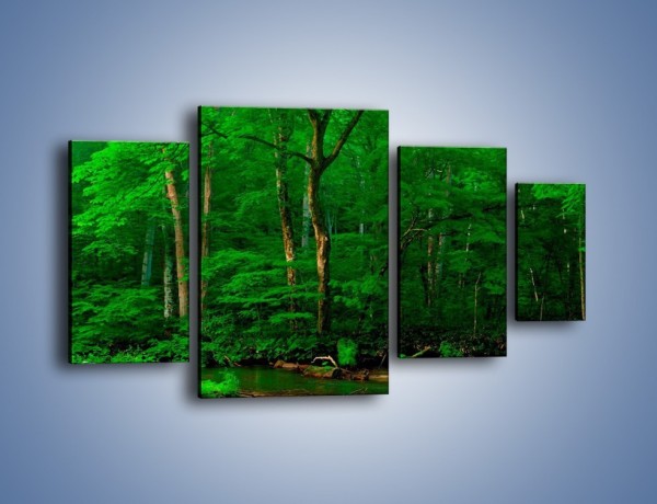 Obraz na płótnie – Mocno zarośnięty las – czteroczęściowy KN1089AW4