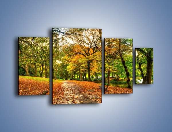 Obraz na płótnie – Piękna jesień w parku – czteroczęściowy KN1098AW4