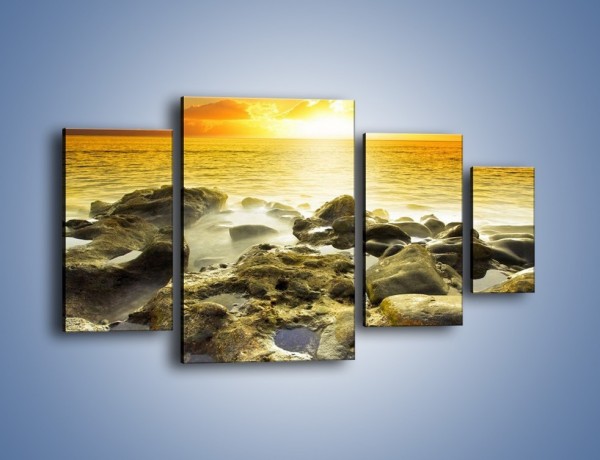 Obraz na płótnie – Morze o zachodzie słońca – czteroczęściowy KN1139AW4