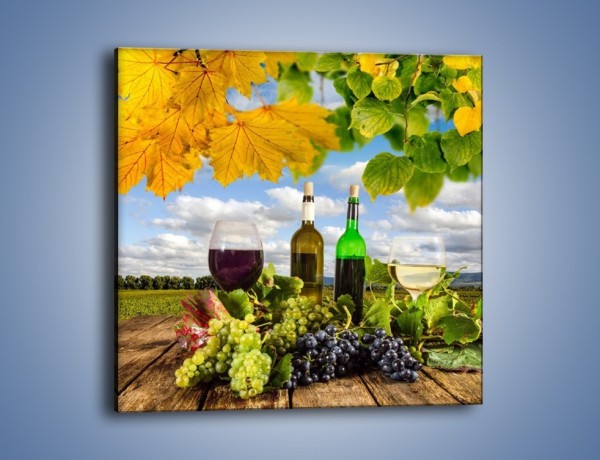 Obraz na płótnie – Wino w jesiennych klimatach – jednoczęściowy kwadratowy JN415