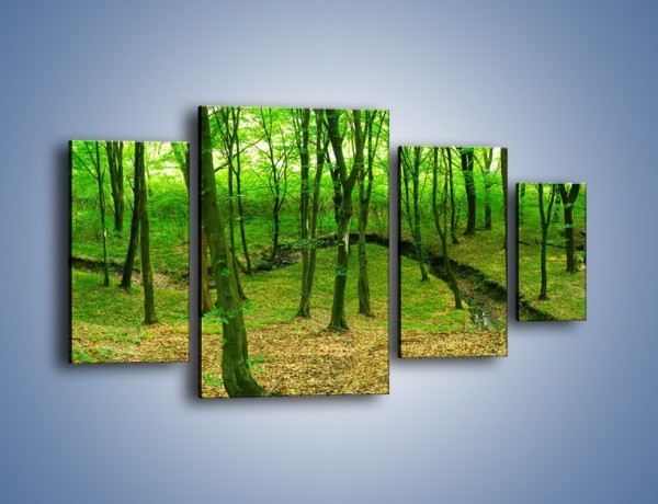 Obraz na płótnie – Wąskie spojrzenie na las – czteroczęściowy KN1264AW4