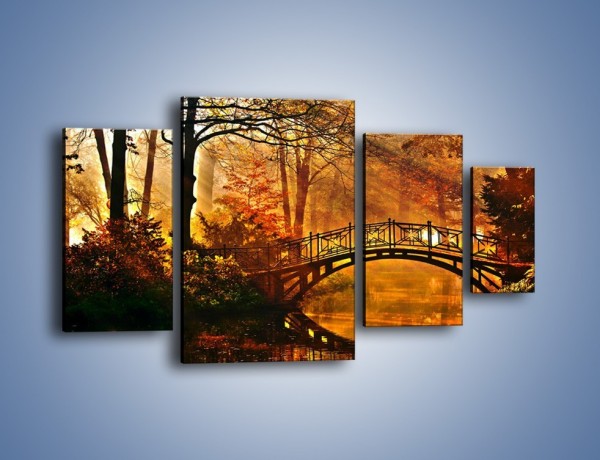 Obraz na płótnie – Cudowny spacer jesienną porą – czteroczęściowy KN1319AW4