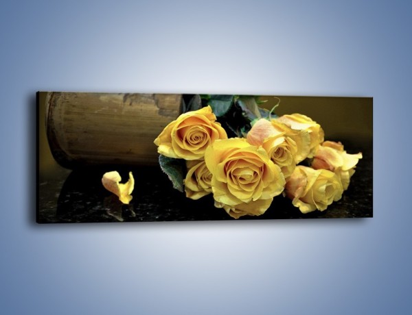 Obraz na płótnie – Zapomniane róże – jednoczęściowy panoramiczny K334