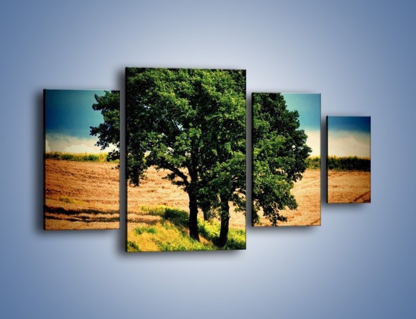 Obraz na płótnie – Para zaprzyjaźnionych drzew – czteroczęściowy KN571W4