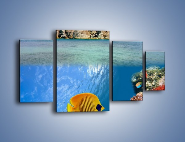 Obraz na płótnie – Podwodny świat na wyspie – czteroczęściowy KN586W4