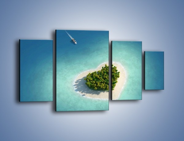 Obraz na płótnie – Tropikalna wyspa miłości – czteroczęściowy KN737W4