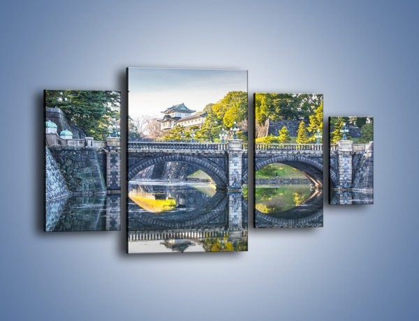 Obraz na płótnie – Kamienny most z okularami – czteroczęściowy KN899W4