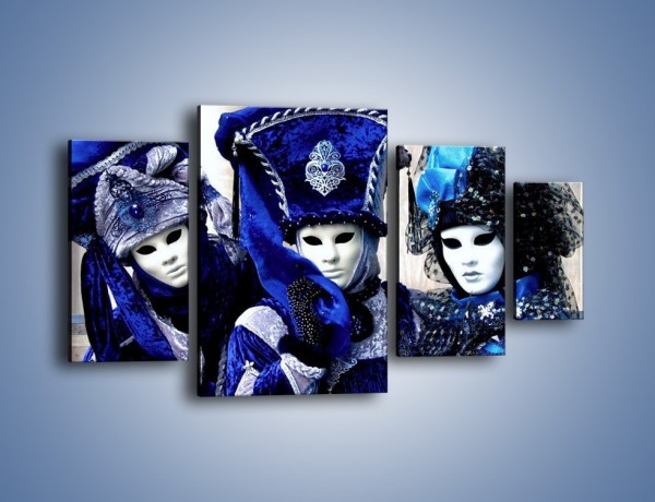 Obraz na płótnie – Weneckie maski i księżniczki – czteroczęściowy L012W4