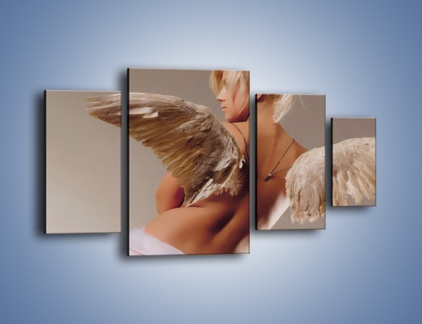 Obraz na płótnie – Kobieta ubrana w skrzydła – czteroczęściowy L060W4