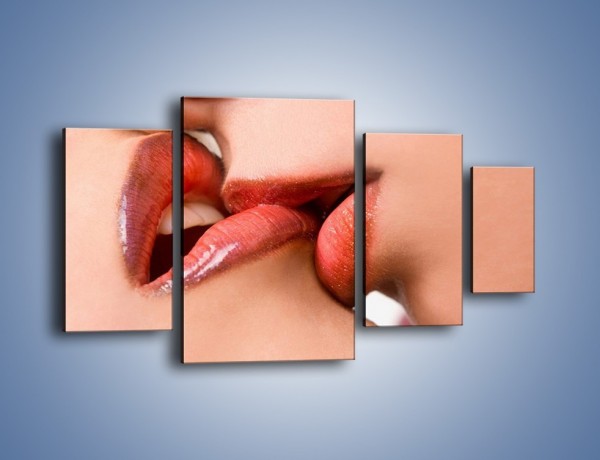 Obraz na płótnie – Krwisty pocałunek – czteroczęściowy L111W4